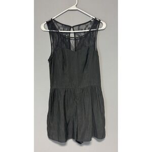 AEO American Eagle‎ Romper Size 6 Sleeveless w/Pockets Back Zip Black w/Lace